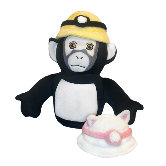 CHIMP PLUSHIE WITH MAGNETIC CAPS